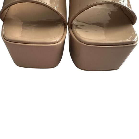 platform patent block heels slide nude sandal Public Desire SIZE: US 8 - Picture 7 of 10